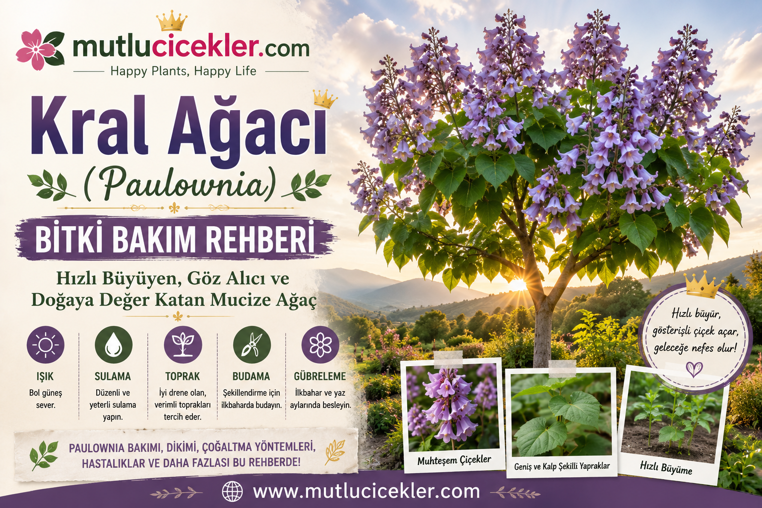 👑 Kral Ağacı (Paulownia) Bitki Bakım Rehberi 🌳