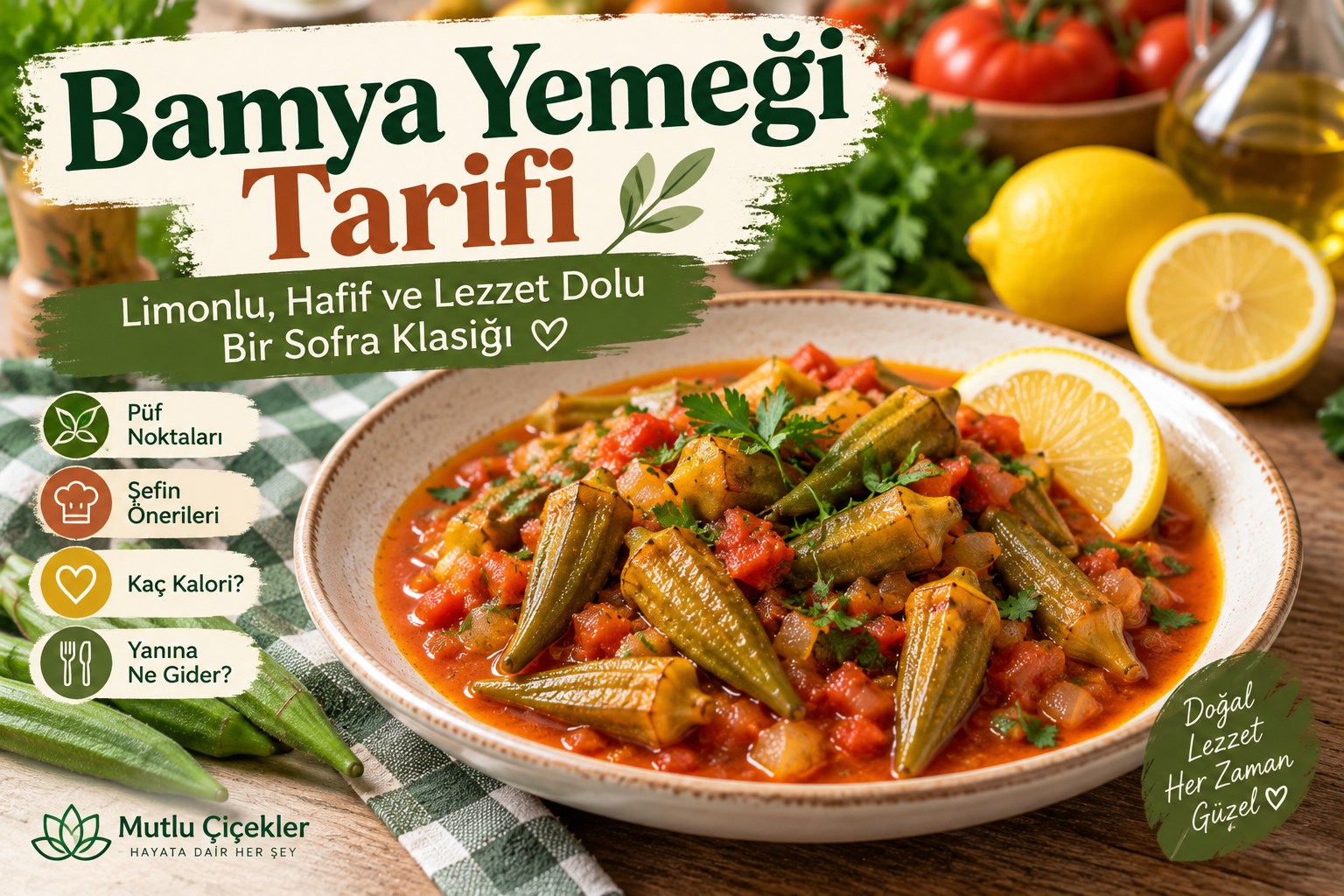 Limonlu zeytinyağlı bamya yemeği tarifi