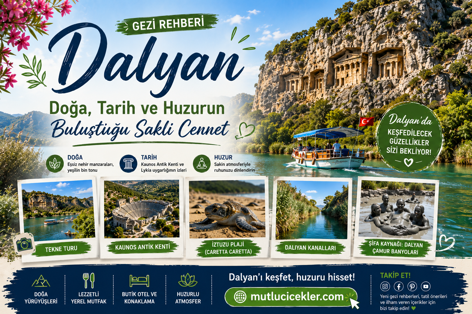 Dalyan Gezi Rehberi: Doğa, Tarih ve Huzurun Buluştuğu Saklı Cennet 🌊 🌿