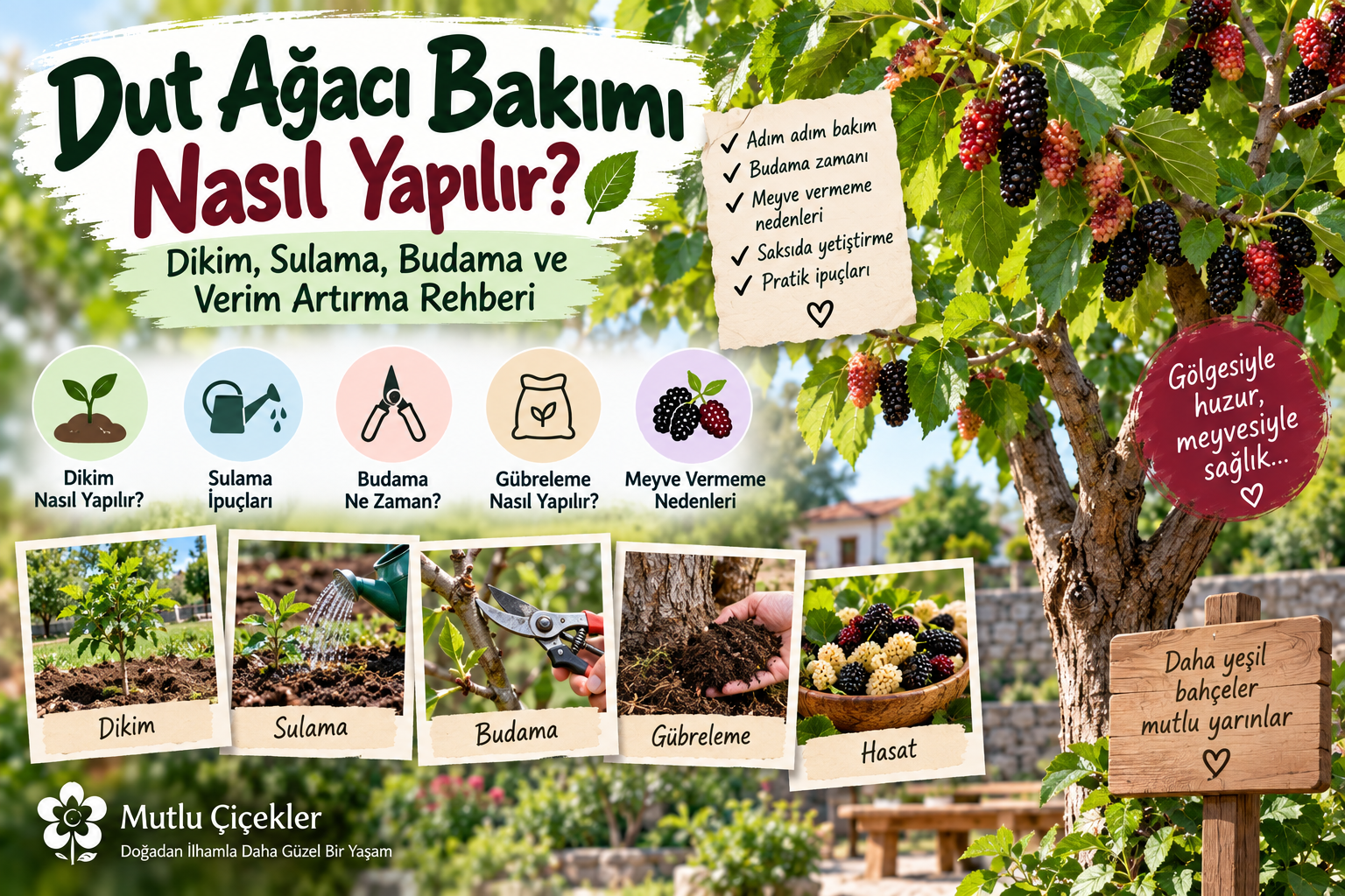 Dut Ağacı Bakımı Nasıl Yapılır? Dikim, Sulama, Budama ve Meyve Rehberi