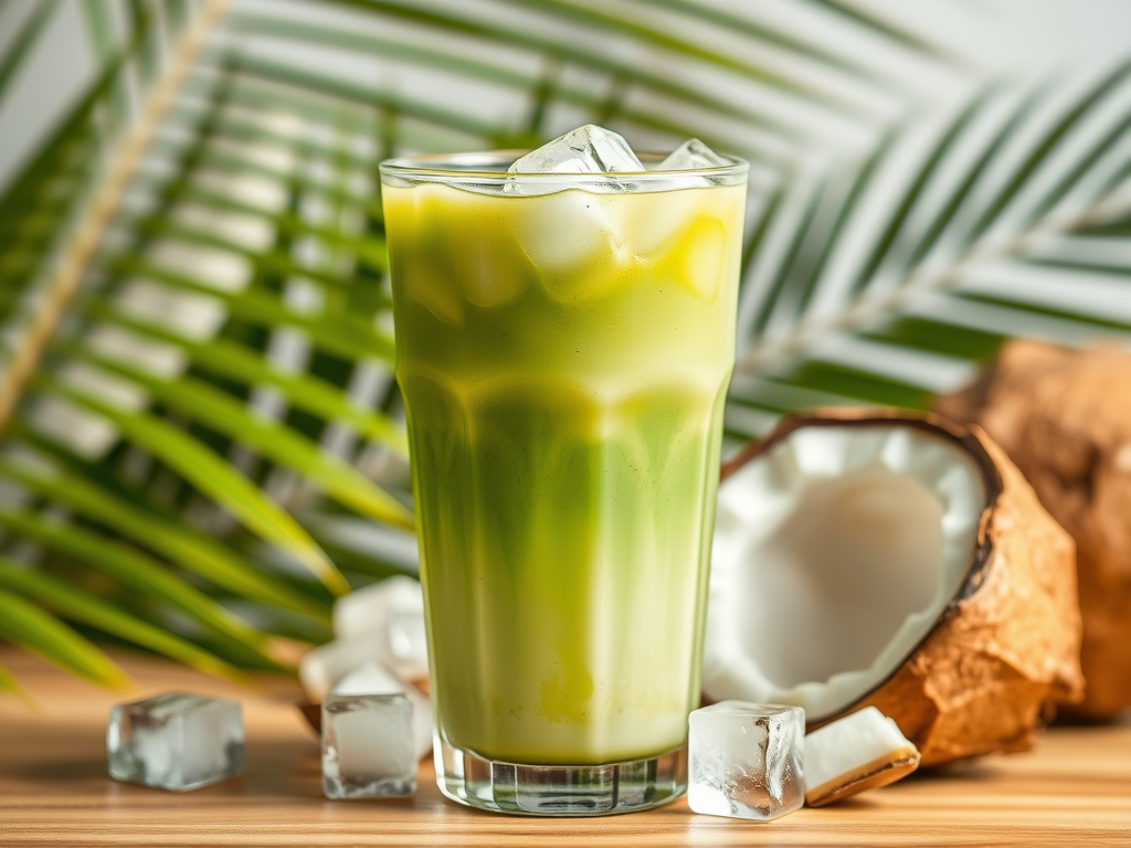 🧊🍵 Buzlu Matcha Pandan Latte Tarifi: Tropik Esintili Serinlik
