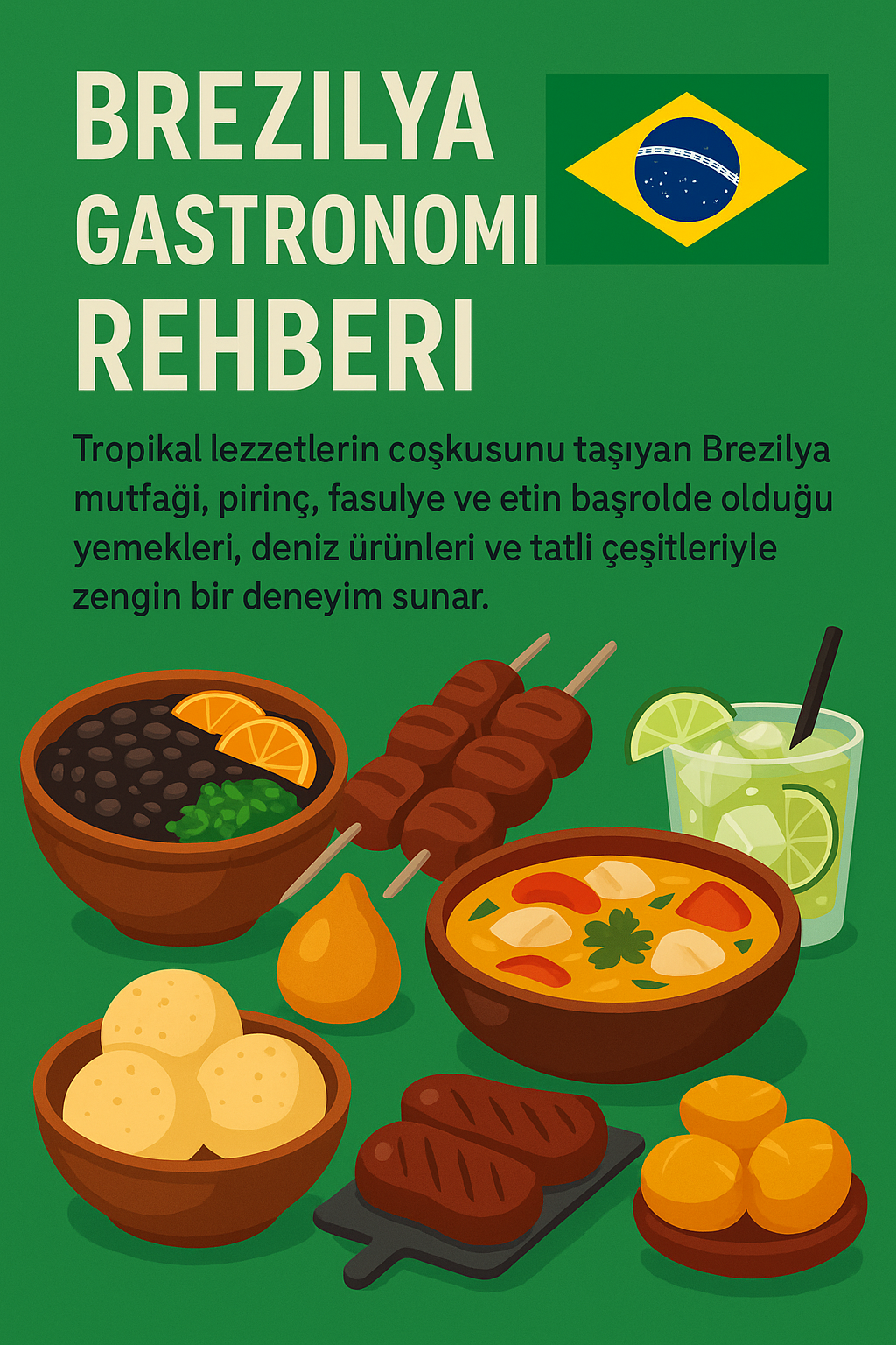 🌎🍲 Brezilya Gastronomi Rehberi: Tropikal Lezzetlerin Renkli Dünyası 🍲🌎