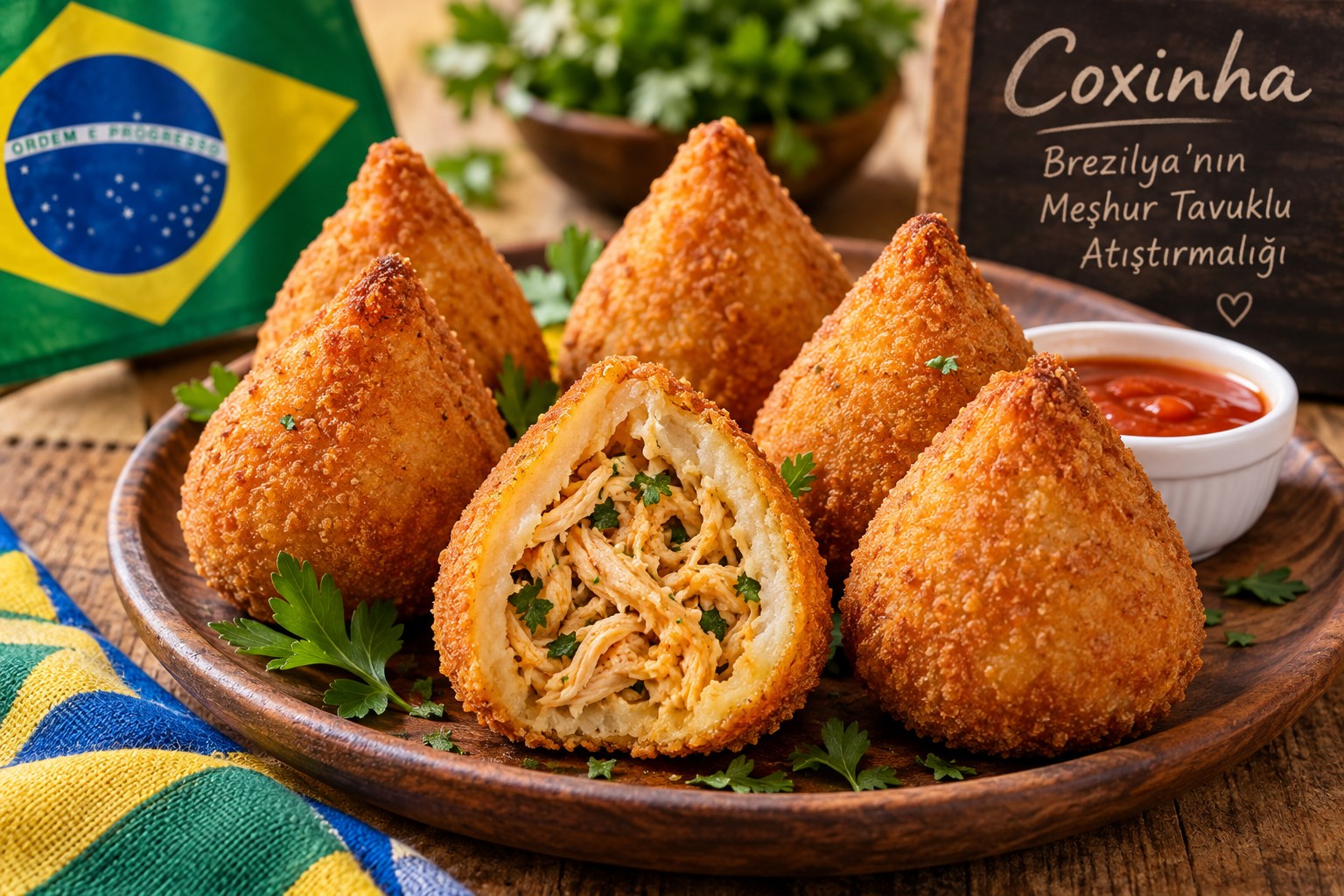 Brezilya usulü tavuk dolgulu ev yapımı coxinha tarifi