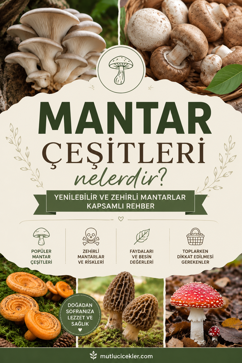 Mantar Çeşitleri Nelerdir? Yenilebilir ve Zehirli Mantarlar