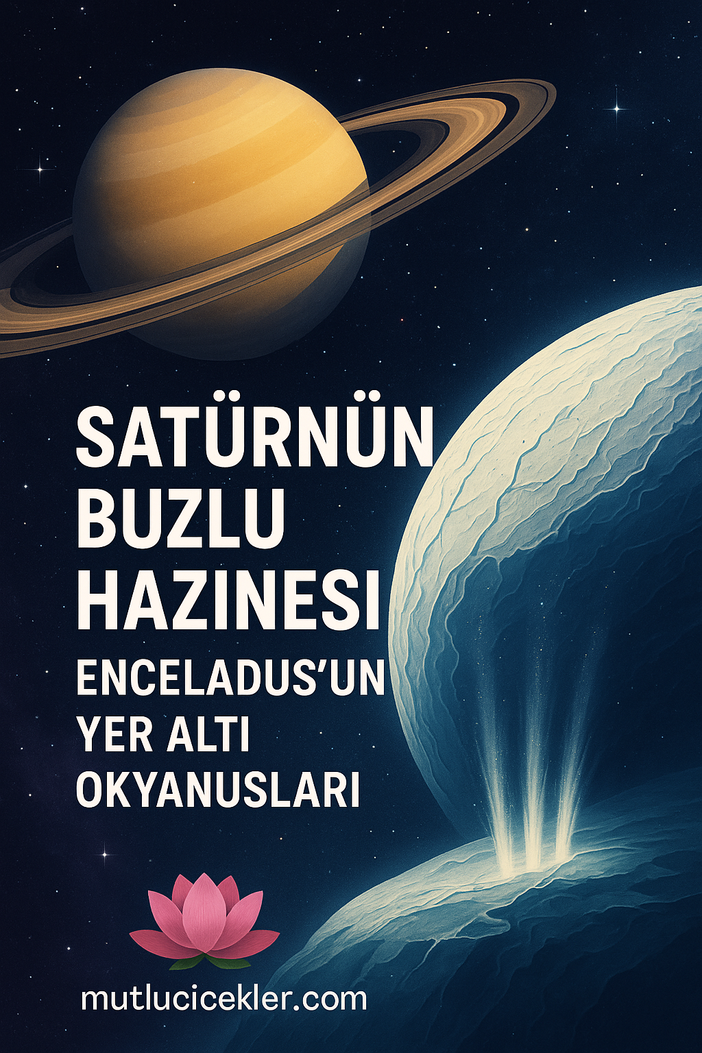 🌌 Satürn’ün Buzlu Hazinesi: Enceladus’un Yer Altı Okyanusları 🪐