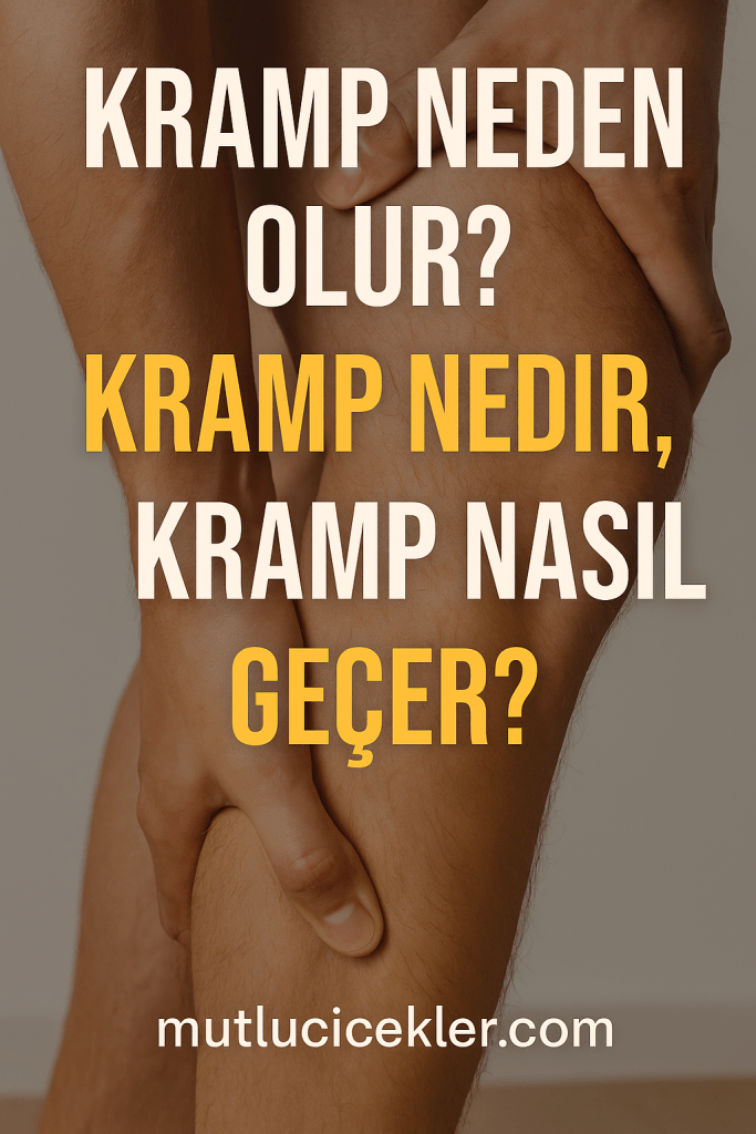 Bir kişinin elini baldırına koyarak kramp ağrısını hafifletmeye çalıştığı bir görüntü.