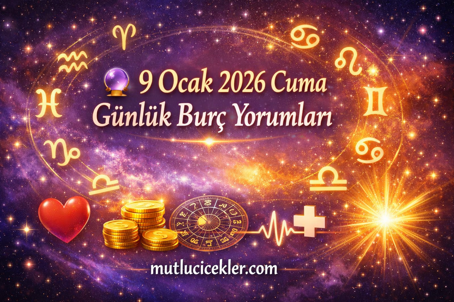 🔮 9 Ocak 2026 Cuma Günlük Burç Yorumları | Aşk, Para, Sağlık ve Günün Enerjisi