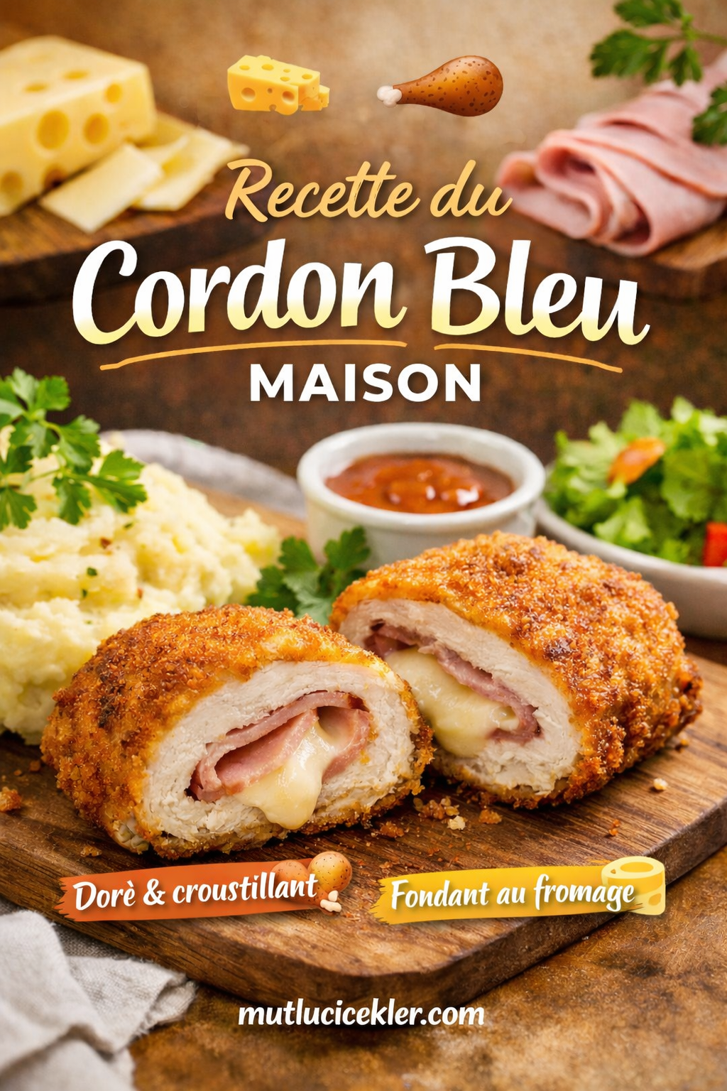 🧀🍗 Recette du Cordon Bleu Maison | Croustillant à l’Extérieur, Fondant à l’Intérieur