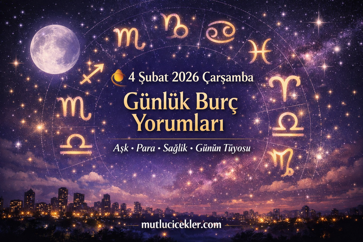 🔮 4 Şubat 2026 Çarşamba Günlük Burç Yorumları | Aşk, Para, Sağlık ve Günün Tüyosu