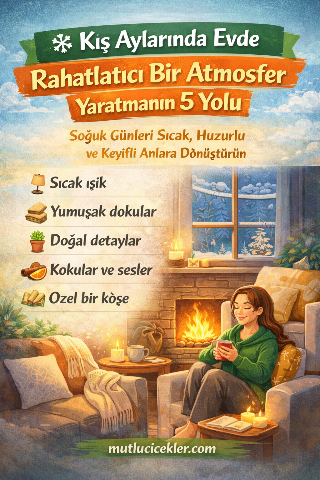 ❄️ Kış Aylarında Evde Rahatlatıcı Bir Atmosfer Yaratmanın 5 Yolu