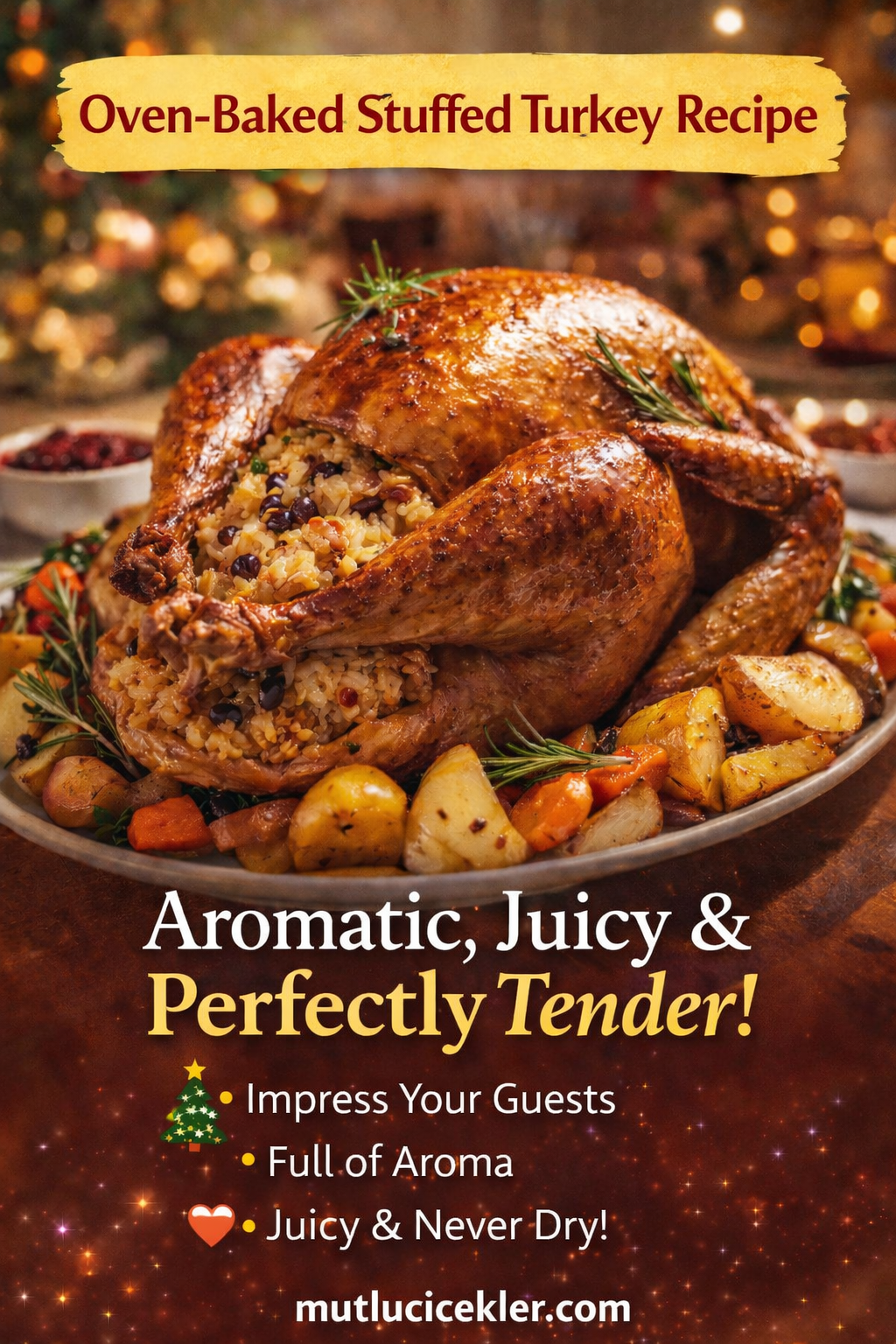 🦃 Oven-Baked Stuffed Turkey Recipe: Aromatic, Juicy & Perfectly Tender