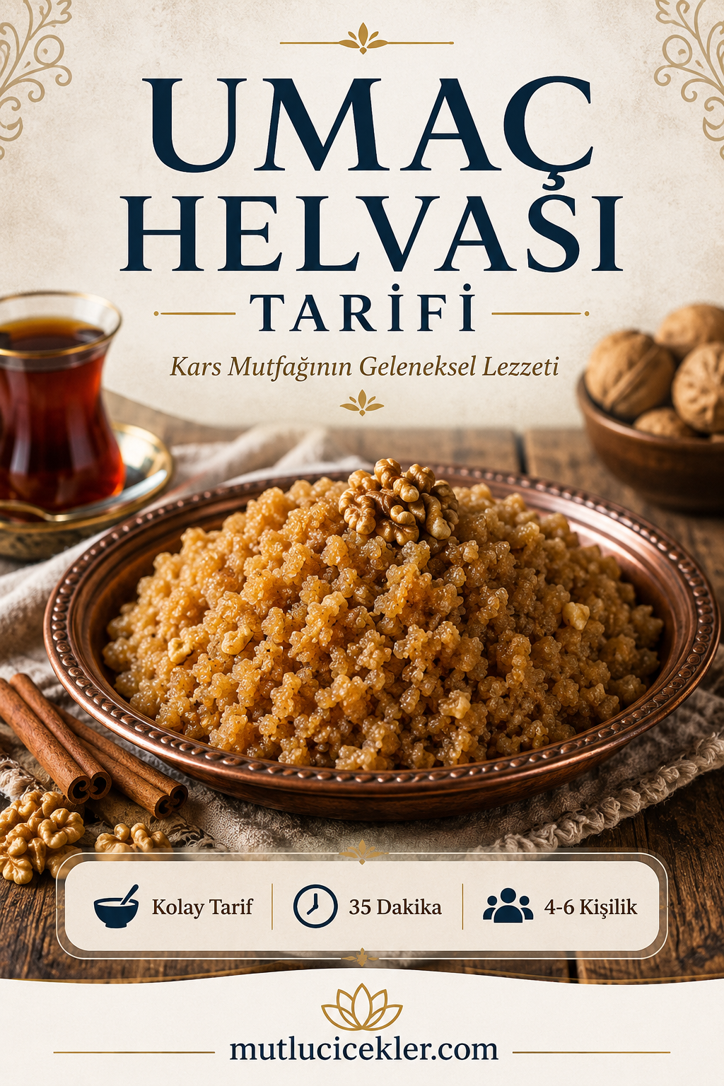 🍯 Umaç Helvası Tarifi: Kars Mutfağının Geleneksel ve Nefis Tatlısı
