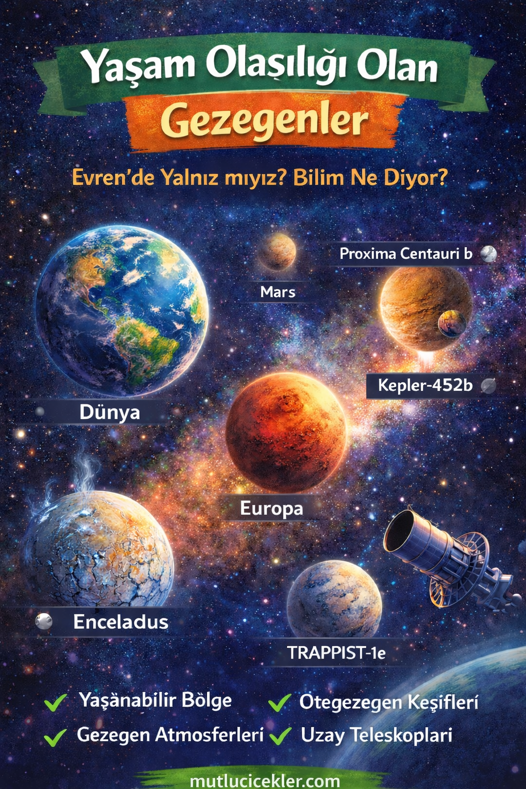 🌍 Yaşam Olasılığı Olan Gezegenler Hakkında Bilgiler