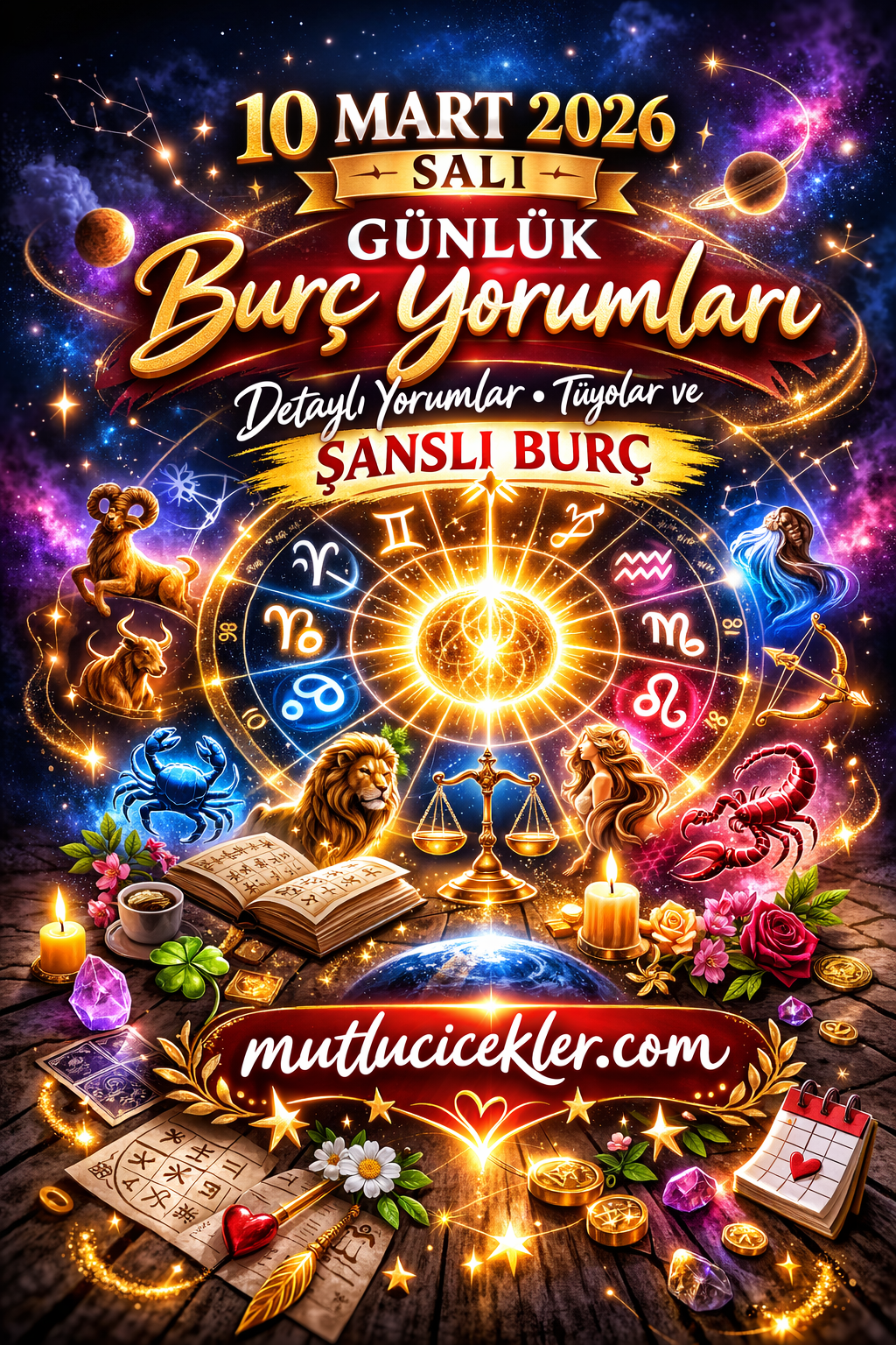 🌟 10 Mart 2026 Salı Günlük Burç Yorumları | Detaylı Yorumlar, Tüyolar ve Şanslı Burç