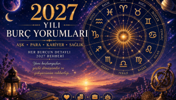 2027 yılı burç yorumları için aşk, para, kariyer ve sağlık temalı zodyak çemberi ve Astrolog Sevda imzalı astroloji görseli