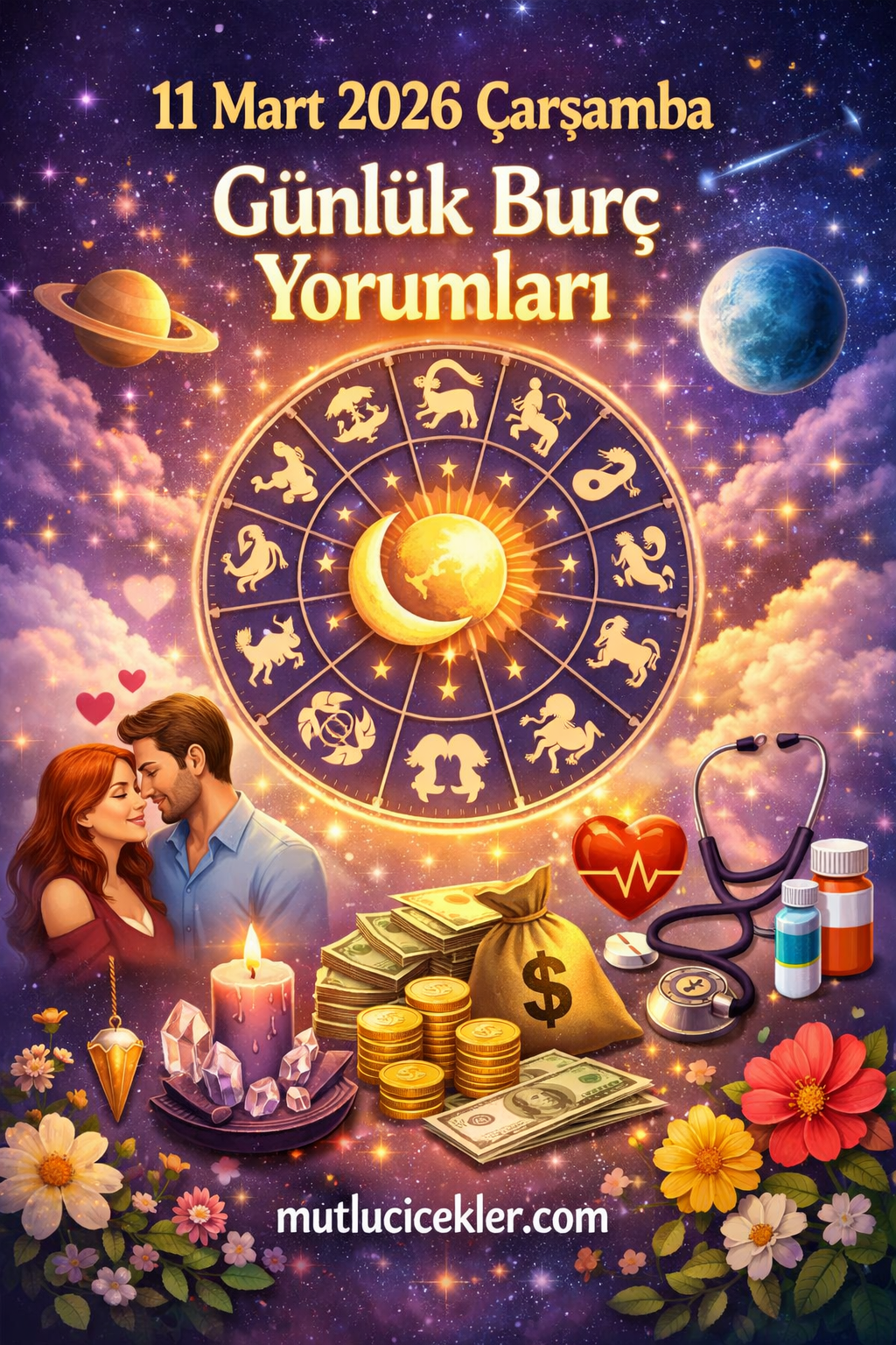 🌟 11 Mart 2026 Çarşamba Günlük Burç Yorumları | Genel – Aşk – Para – Sağlık – Enerji – Tüyo