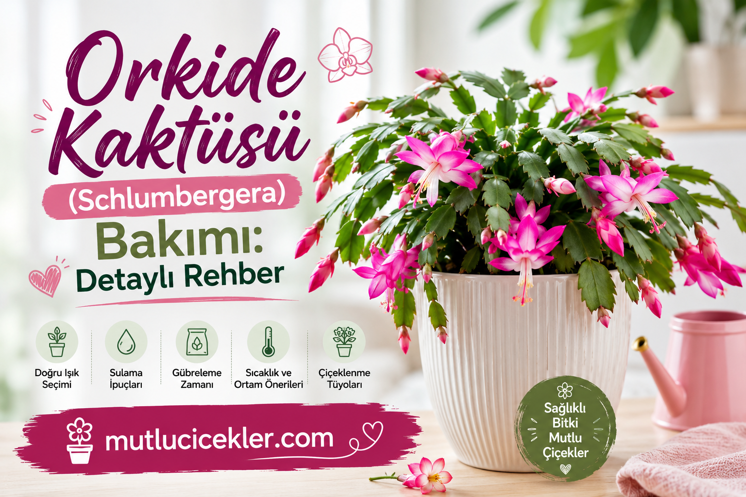 🌵 Orkide Kaktüsü (Schlumbergera) Bakımı: Detaylı Rehber