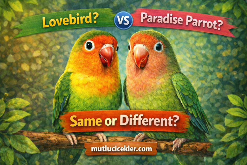 🐦 Lovebird or Paradise Parrot? Are They the Same or Different? (Full Guide)