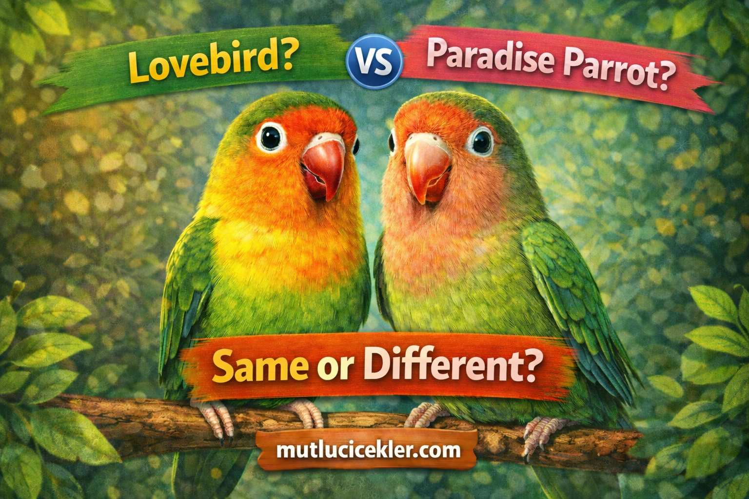 🐦 Lovebird or Paradise Parrot? Are They the Same or Different? (Full Guide)