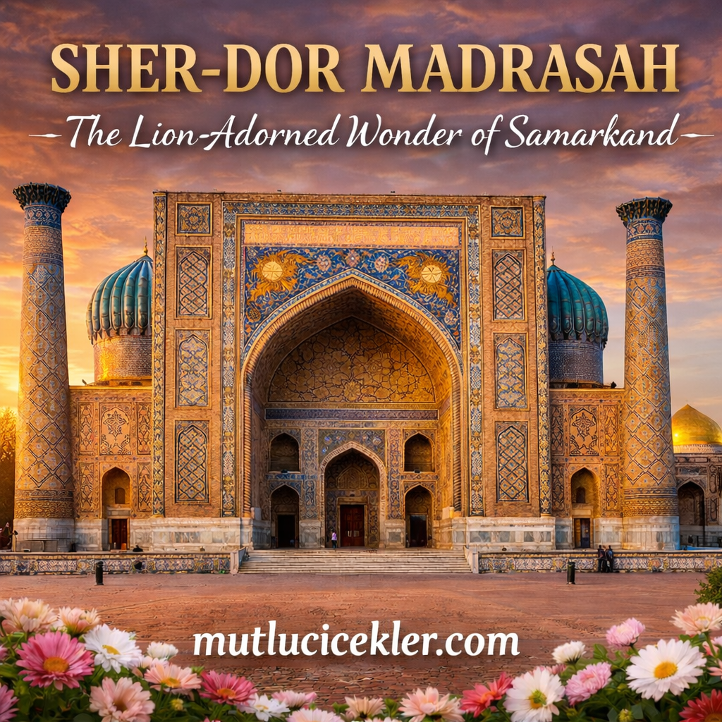 🏛️ Sher-Dor Madrasah: The Lion-Adorned Wonder of Samarkand