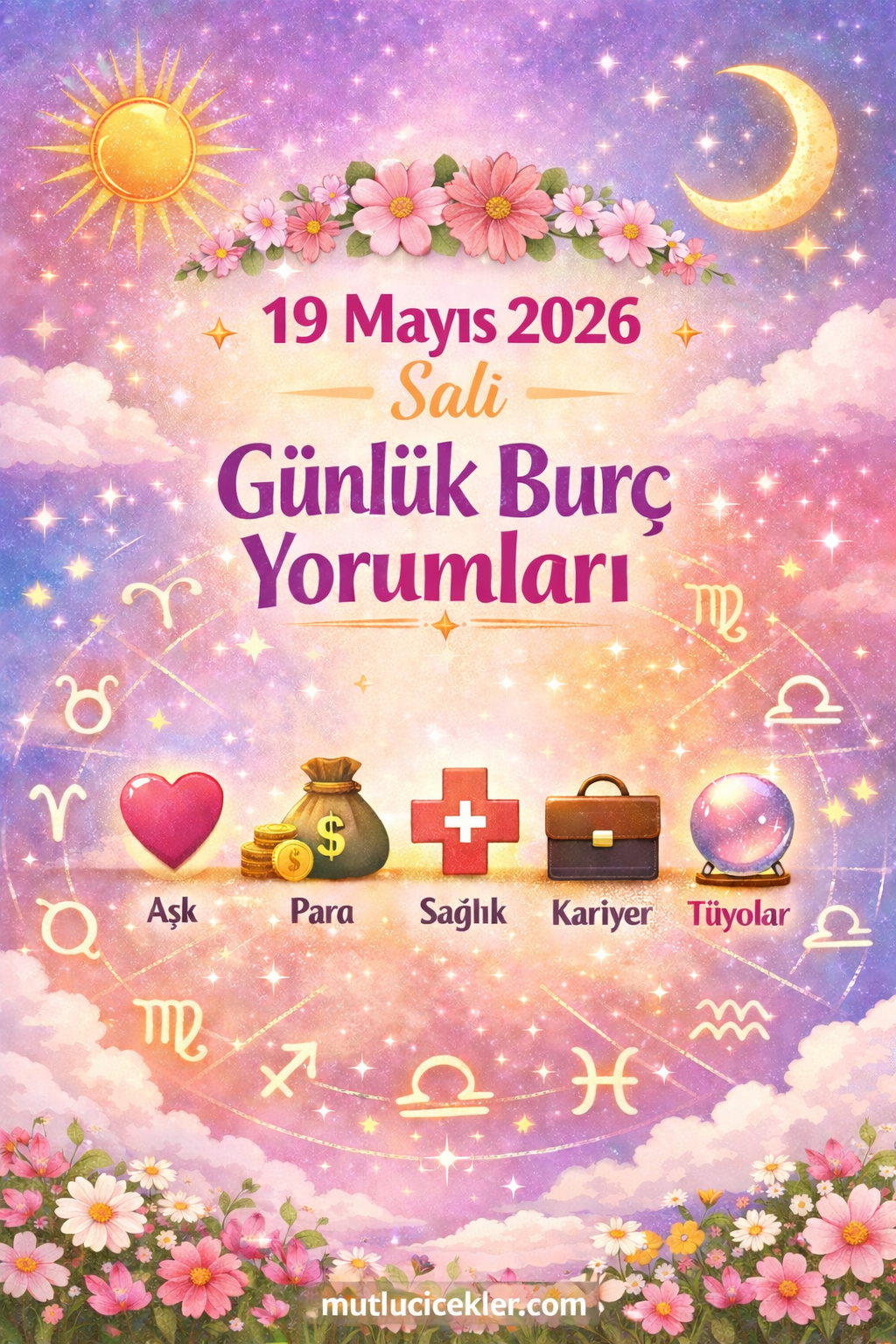 🔮 19 Mayıs 2026 Salı Günlük Burç Yorumları | Aşk, Para, Sağlık, Enerji, Kariyer & Astro Tüyolar