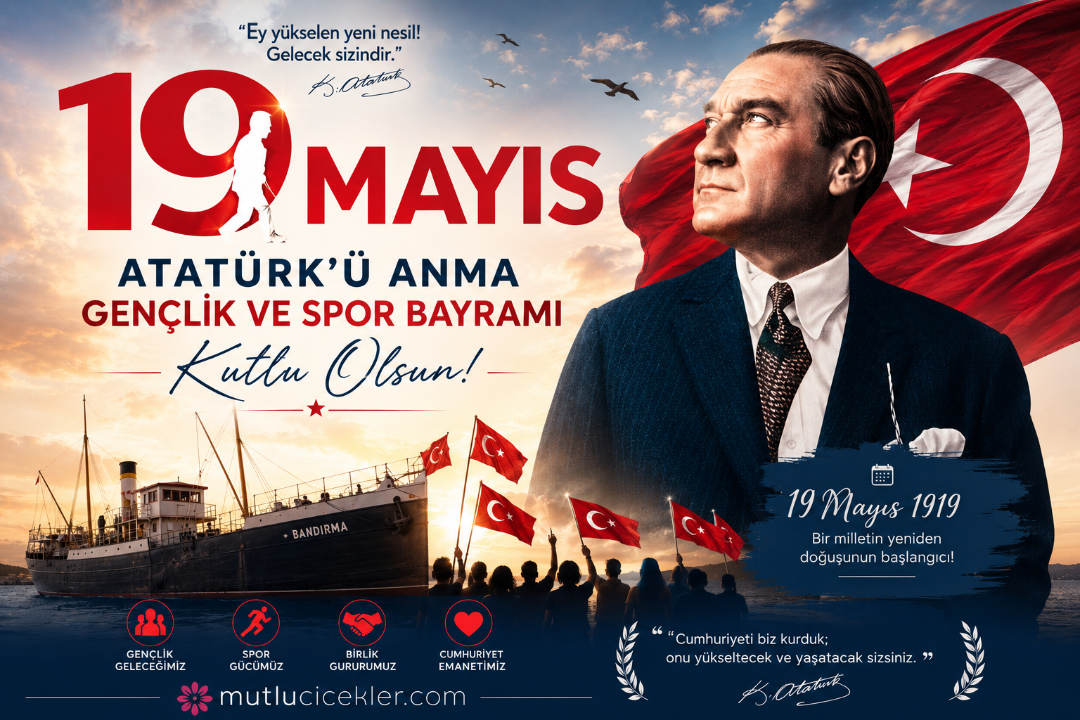 🇹🇷 19 Mayıs Atatürk’ü Anma, Gençlik ve Spor Bayramı: Bir Milletin Yeniden Doğuşunun Hikâyesi