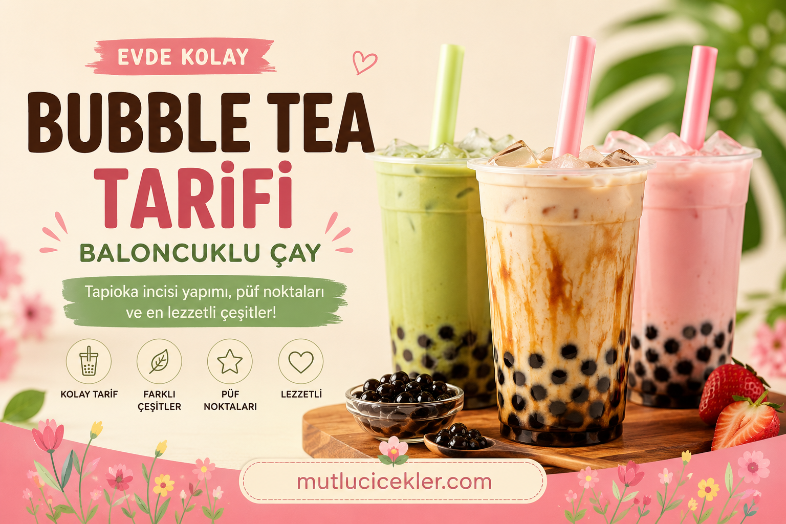 Bubble Tea (Baloncuklu Çay) Tarifi: Evde Kolay ve Lezzetli Bubble Tea Nasıl Yapılır?
