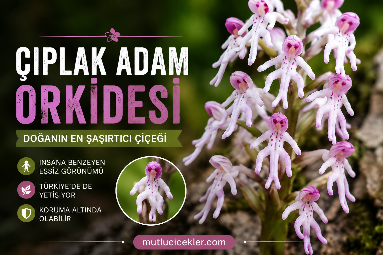 🌸 Çıplak Adam Orkidesi: Doğanın En Şaşırtıcı Çiçeklerinden Biri