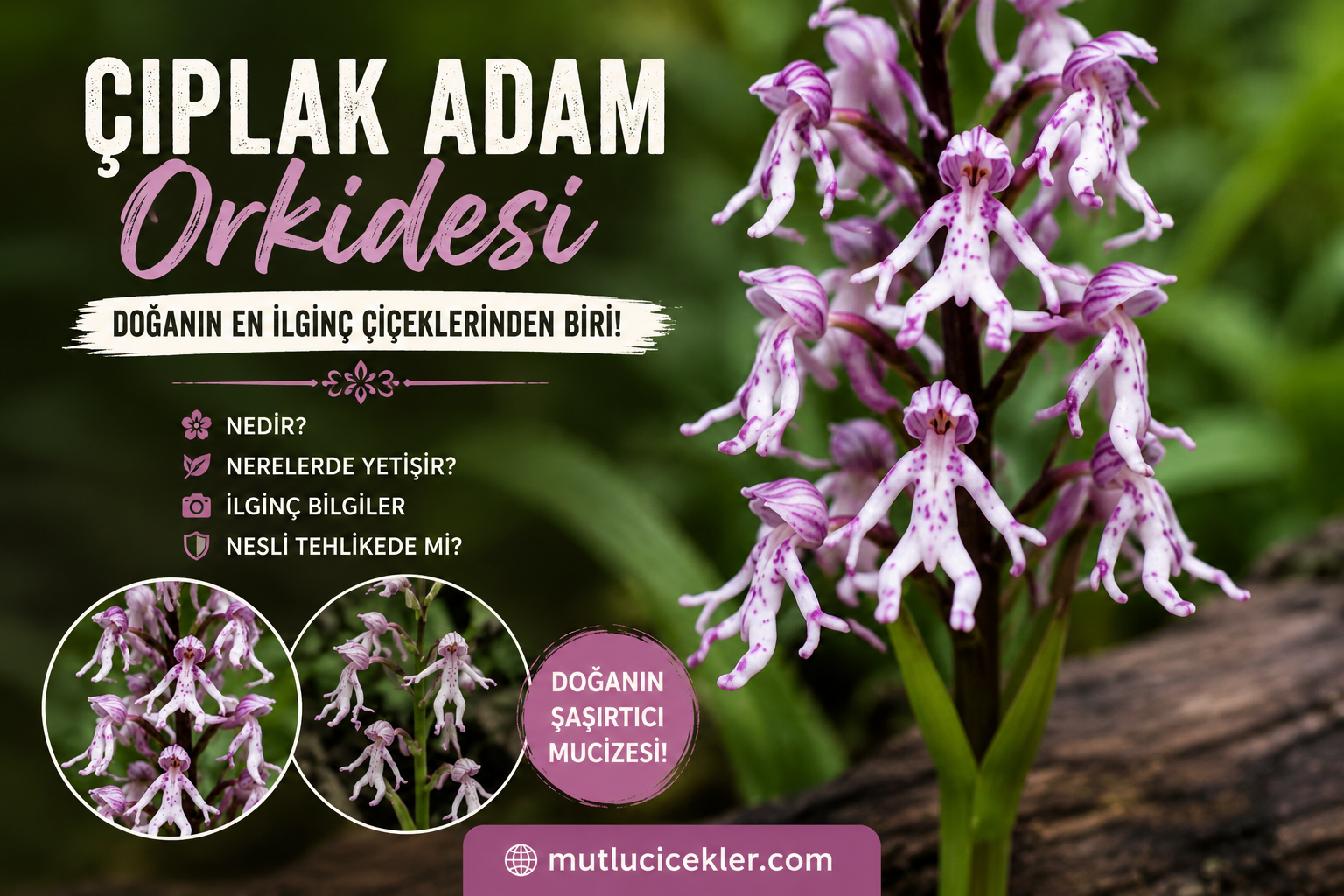 🌺 Çıplak Adam Orkidesi Nedir? Doğanın En İlginç Çiçeklerinden Biri!