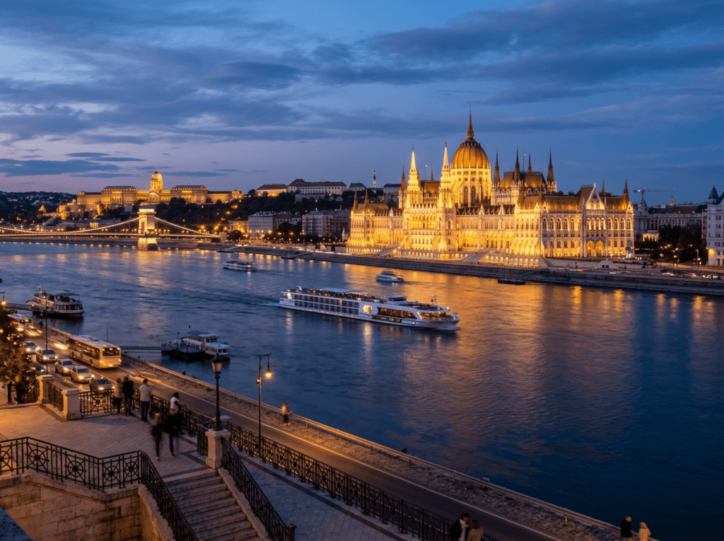 Budapest Parliament building by Danube