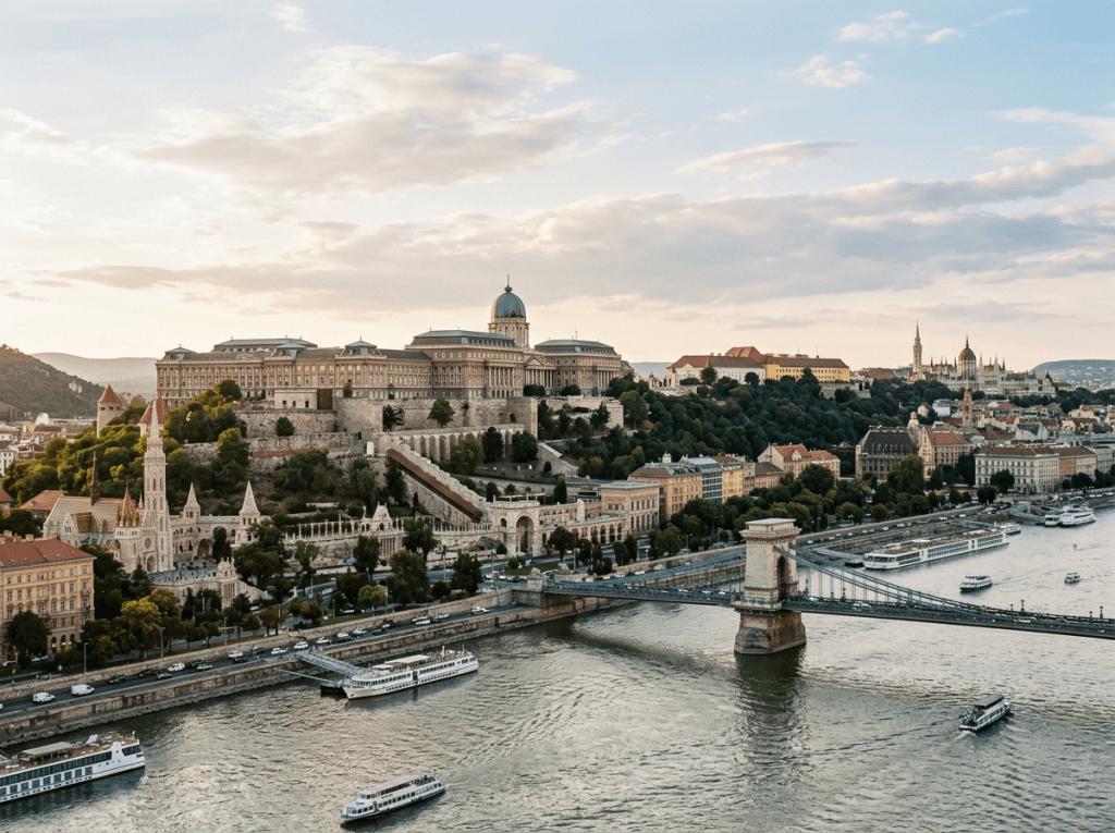 Buda Castle on hill above Danube