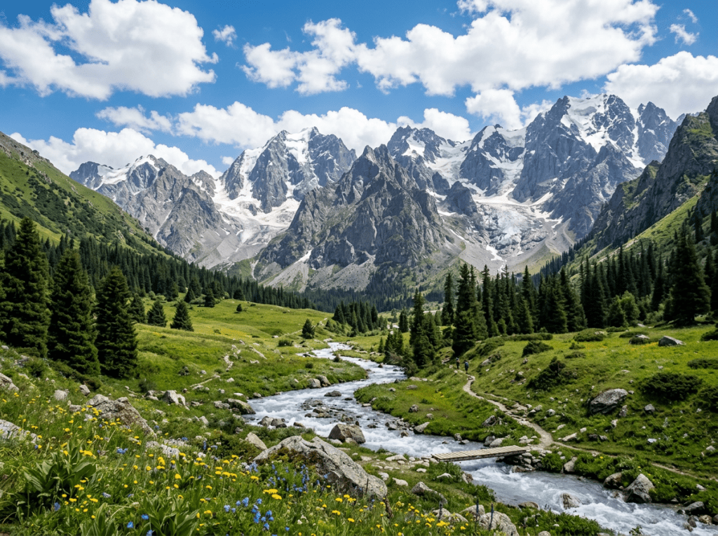 Ala Arça mountains and alpine valley