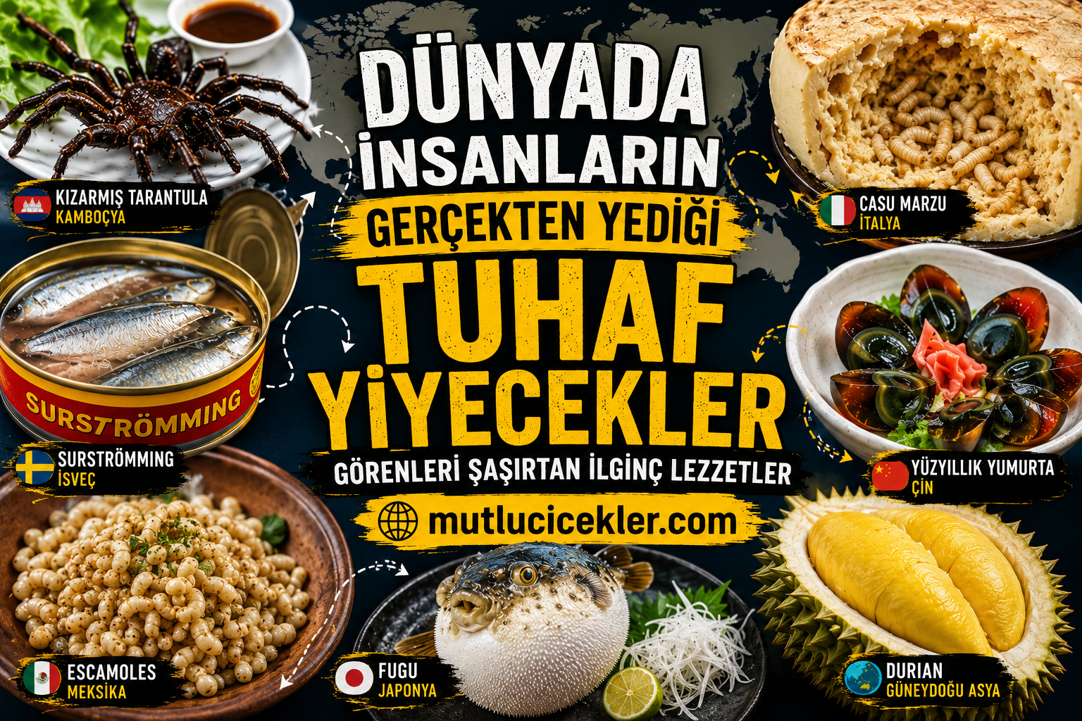 🌍 Dünyada İnsanların Gerçekten Yediği Tuhaf Yiyecekler: Görenleri Şaşırtan İlginç Lezzetler