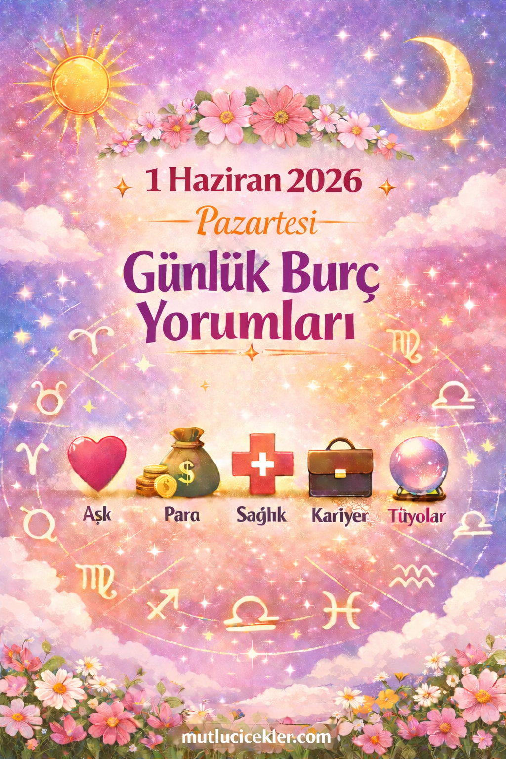 🔮 1 Haziran 2026 Pazartesi Günlük Burç Yorumları | Aşk, Para, Sağlık, Enerji, Kariyer & Astro Tüyolar
