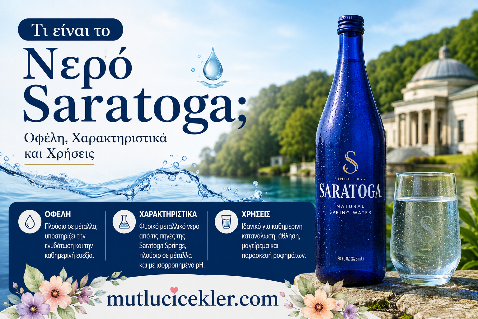 Τι είναι το Νερό Saratoga; Οφέλη, Χαρακτηριστικά και Χρήσεις 💧