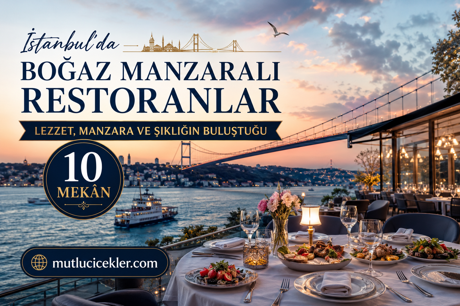 🍽️ İstanbul’da Boğaz Manzaralı Restoranlar: Lezzet, Manzara ve Şıklığın Buluştuğu 10 Mekân