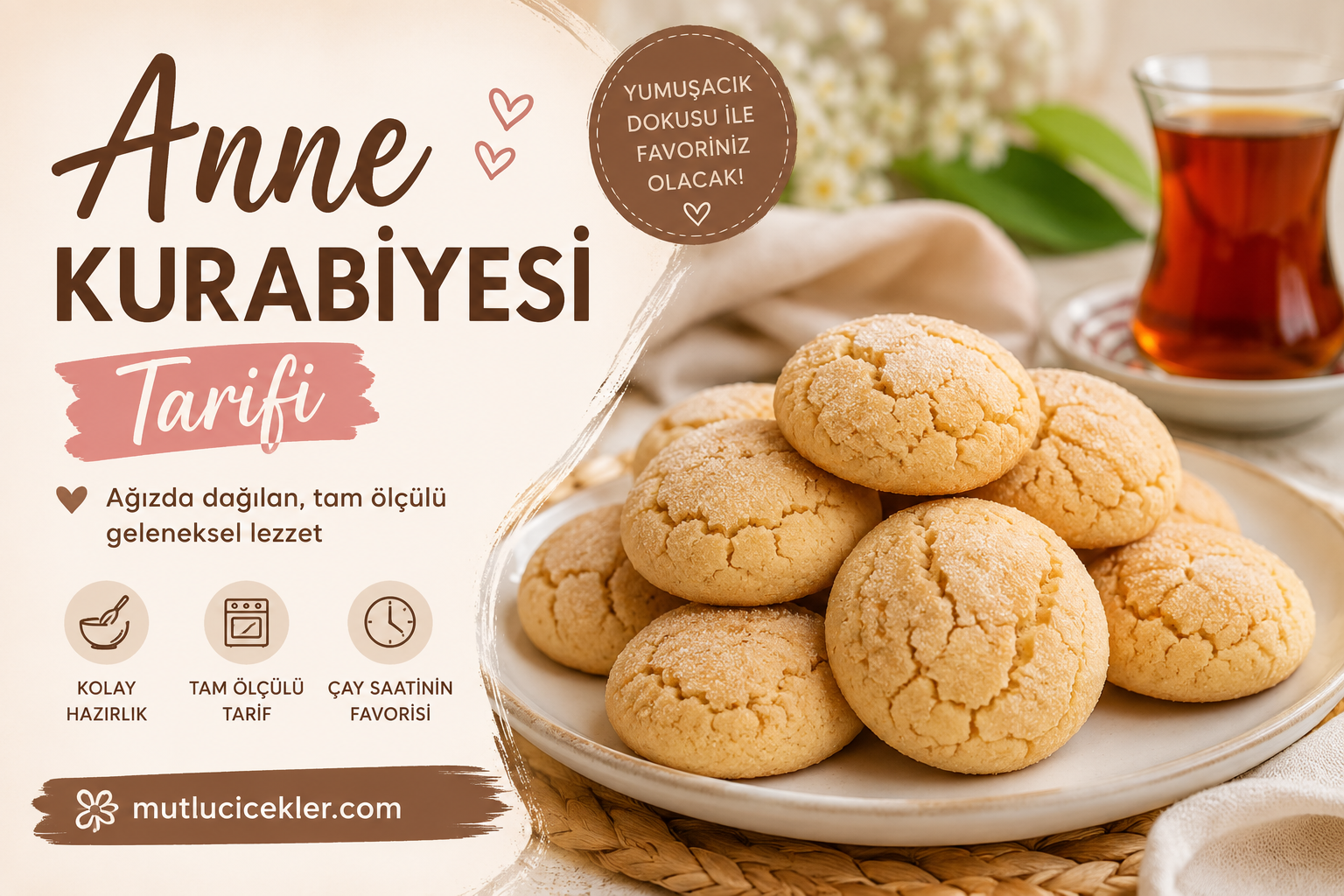 Anne Kurabiyesi Tarifi 🍪 | Tam Ölçülü, Ağızda Dağılan Geleneksel Lezzet