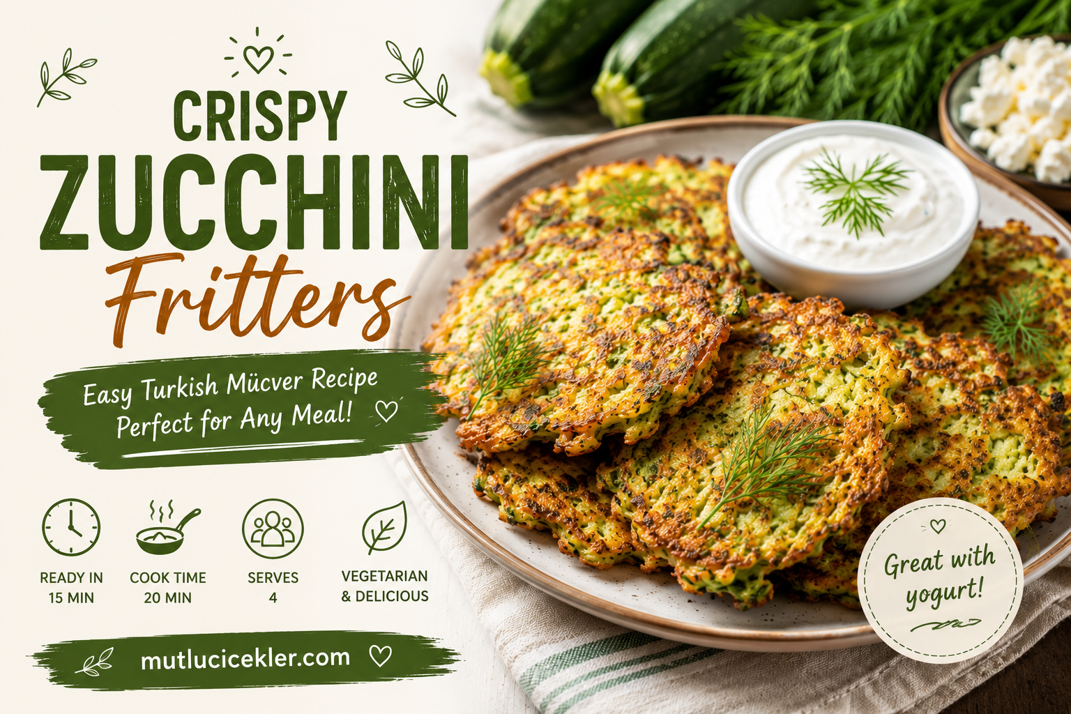 Crispy Zucchini Fritters Recipe 🥒 | Easy Turkish Mücver Recipe