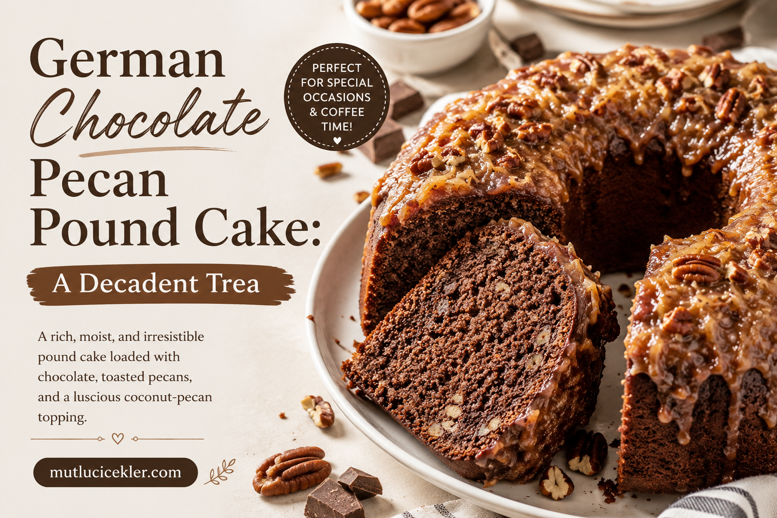 🍰 German Chocolate Pecan Pound Cake: A Decadent Treat