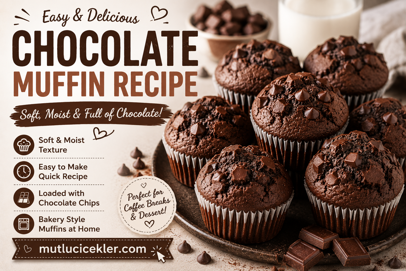 Chocolate Muffin Recipe 🍫🧁 | Easy and Delicious Homemade Muffins