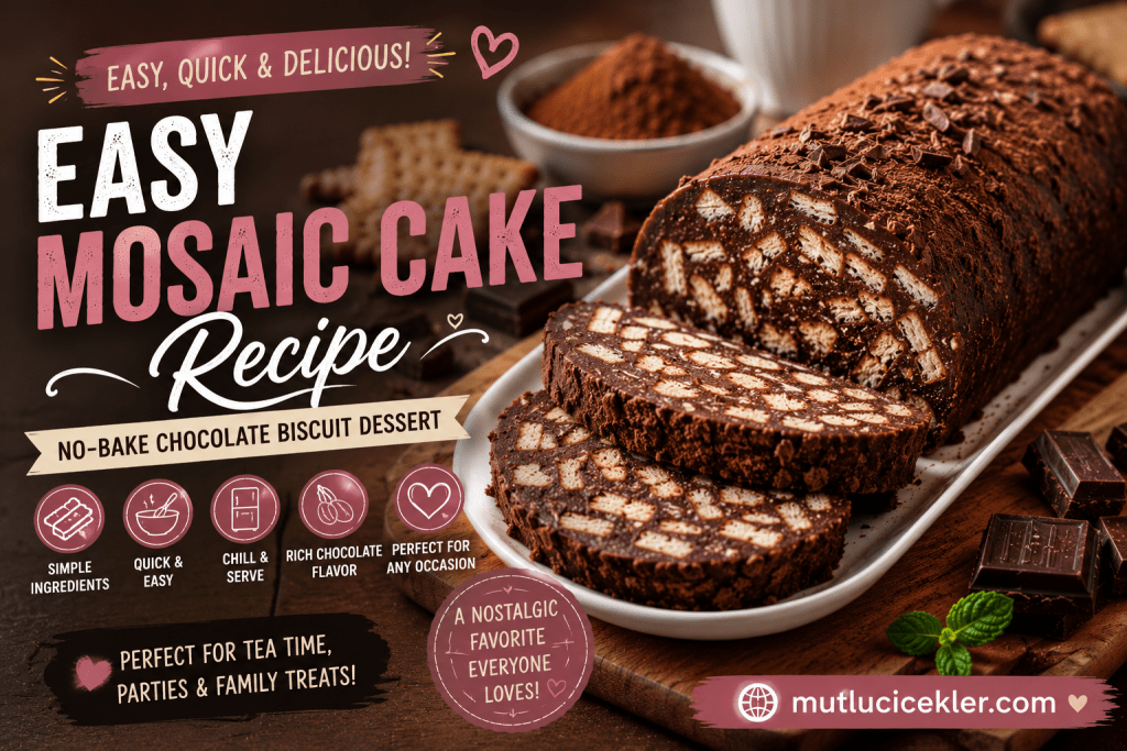 🍫 Easy Mosaic Cake Recipe: A No-Bake Chocolate Biscuit Dessert