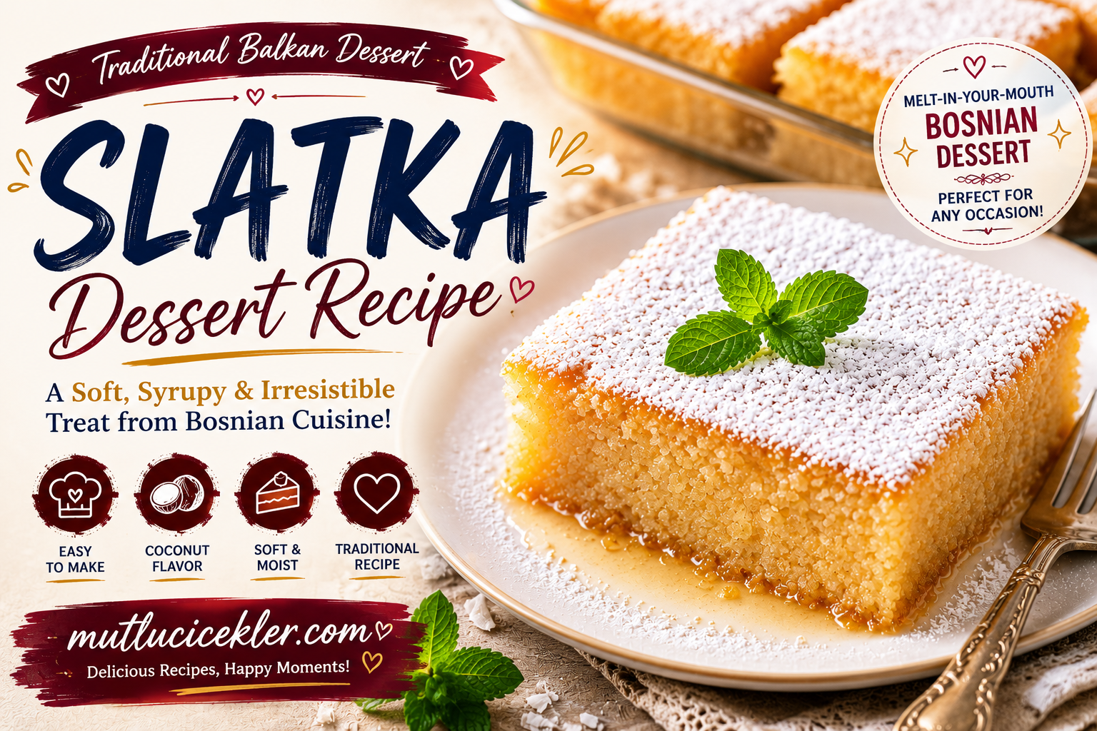 Slatka Dessert Recipe: A Soft and Syrupy Treat from Bosnian Cuisine