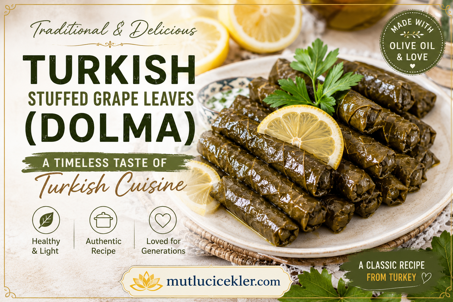 Turkish Stuffed Grape Leaves (Dolma) Recipe – A Traditional Taste of Turkish Cuisine