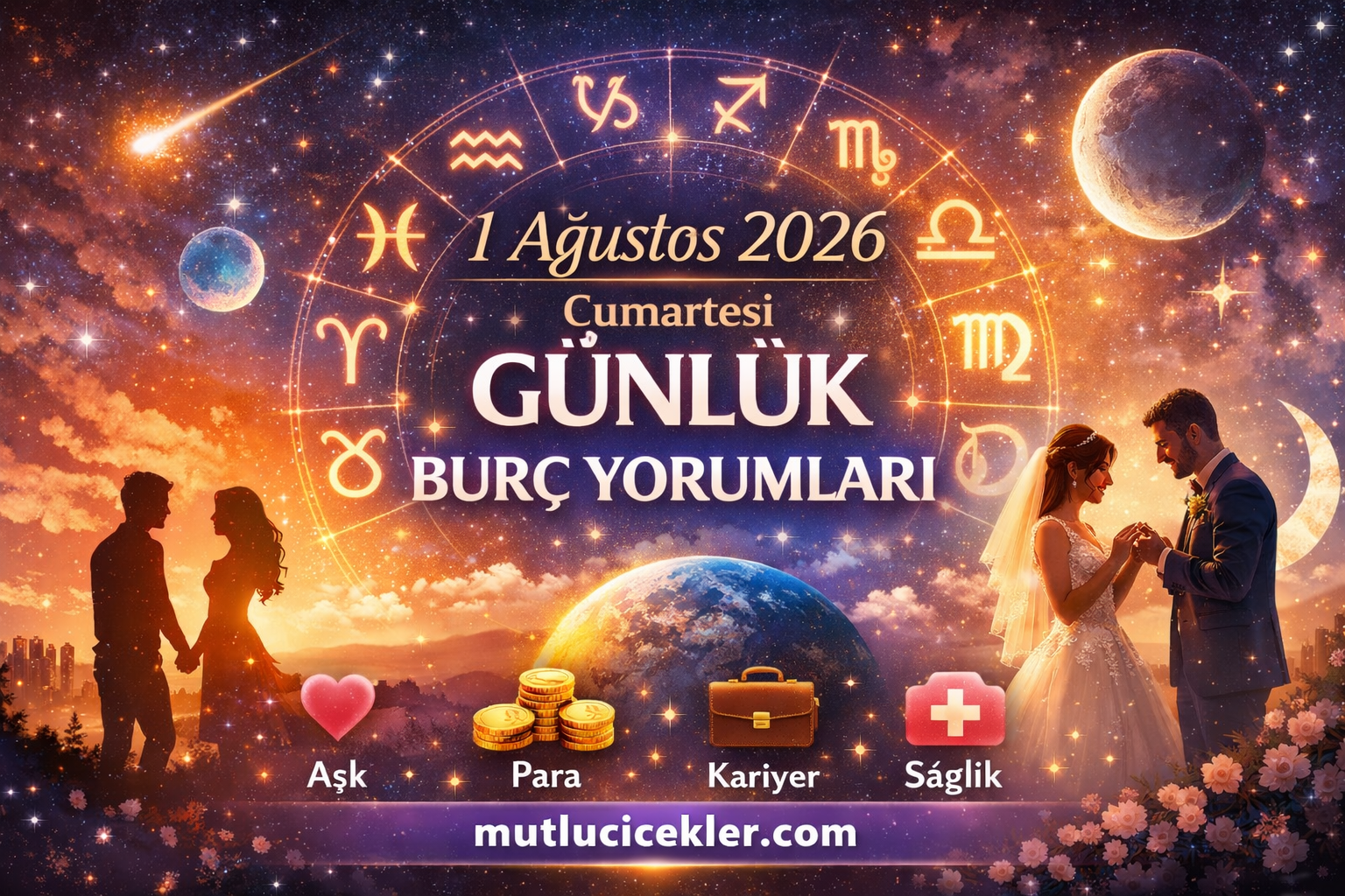 🔮 1 Ağustos 2026 Cumartesi Günlük Burç Yorumları: Aşk, Kariyer, Para ve Enerji Rehberi