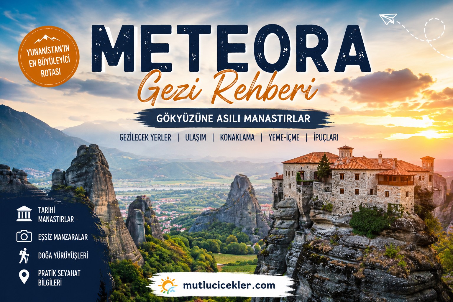 Meteora gezi rehberi poster tasarımı