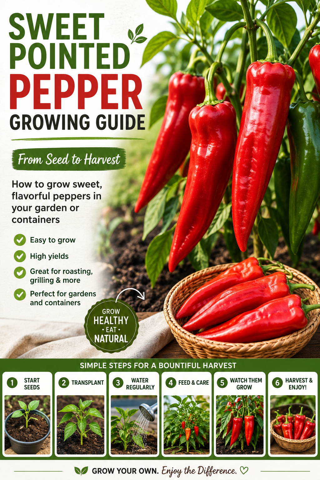 Sweet Pointed Pepper Growing Guide: How to Grow Healthy and Productive Pepper Plants