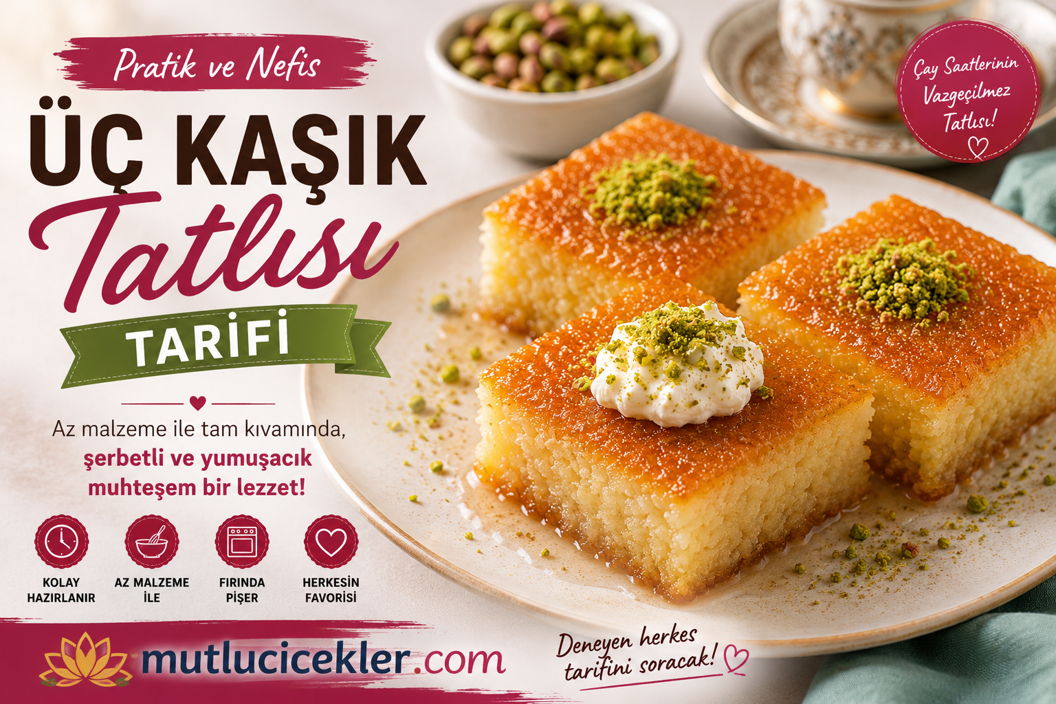 Üç kaşık tatlısı tarifi
