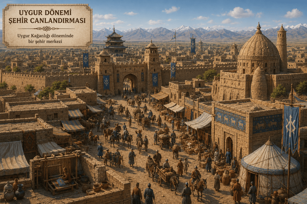 Uygur Kağanlığı dönemine ait şehir canlandırması