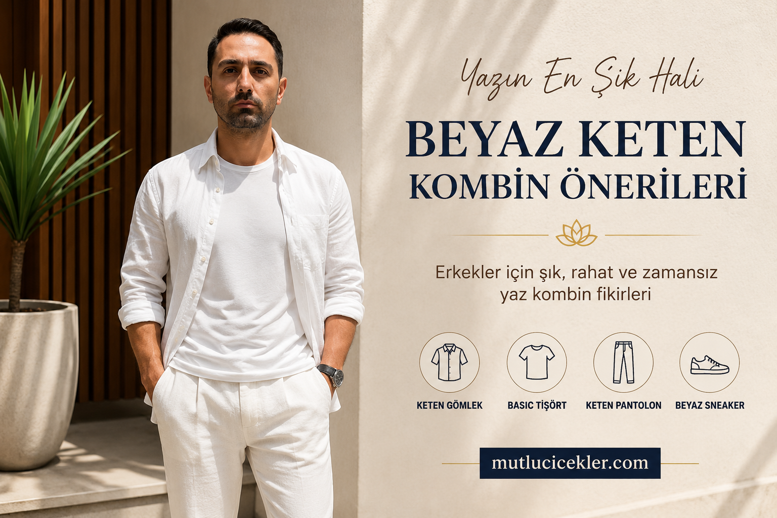Yazın şık keten kombinleri