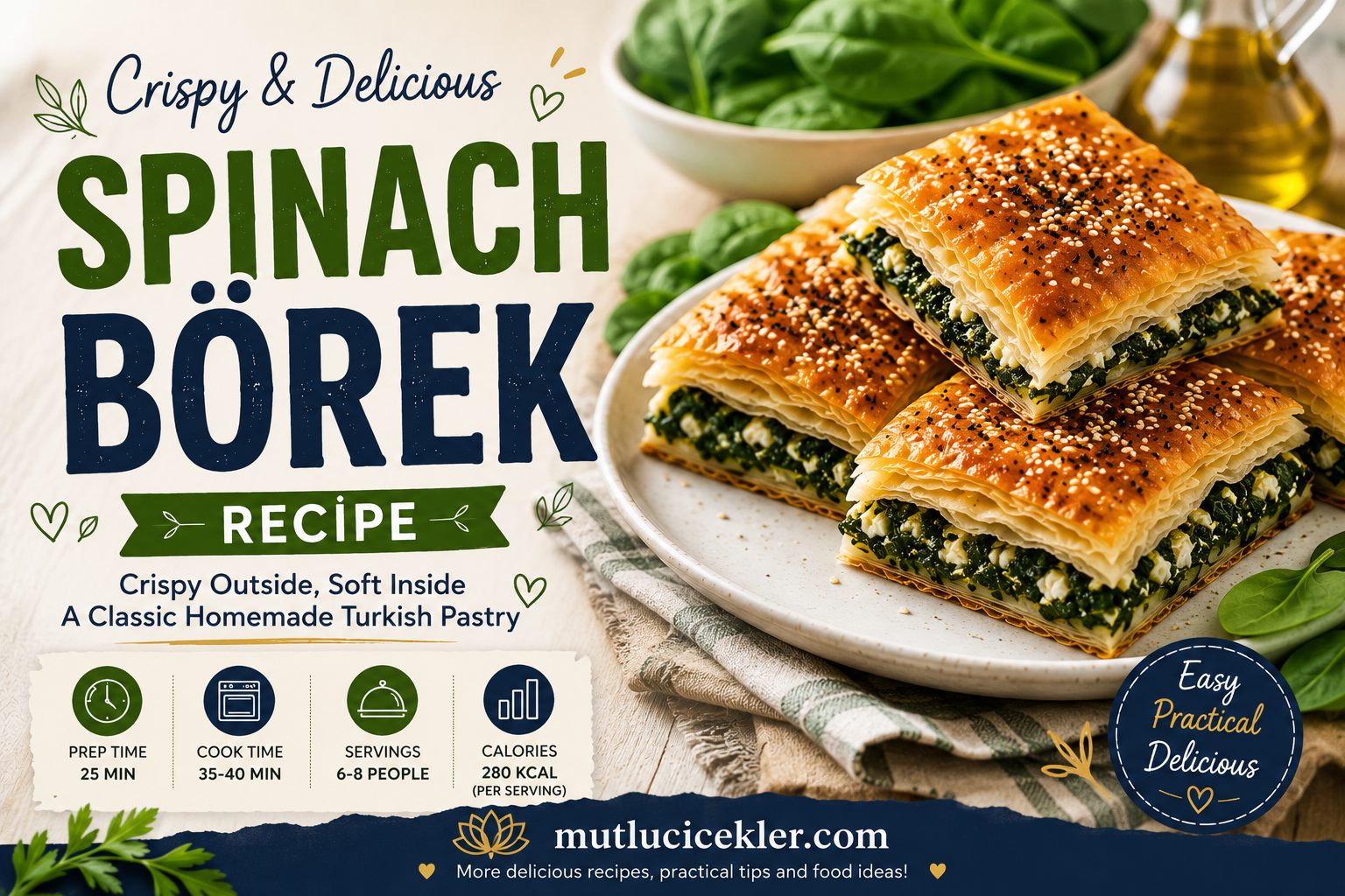 Crispy Spinach Börek Recipe: Traditional Turkish Spinach and Cheese Pastry